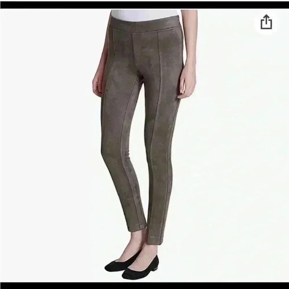 - Andrew Marc Women's Super Soft Stretch Faux Suede Pull On Pants - Picture 2 of 5